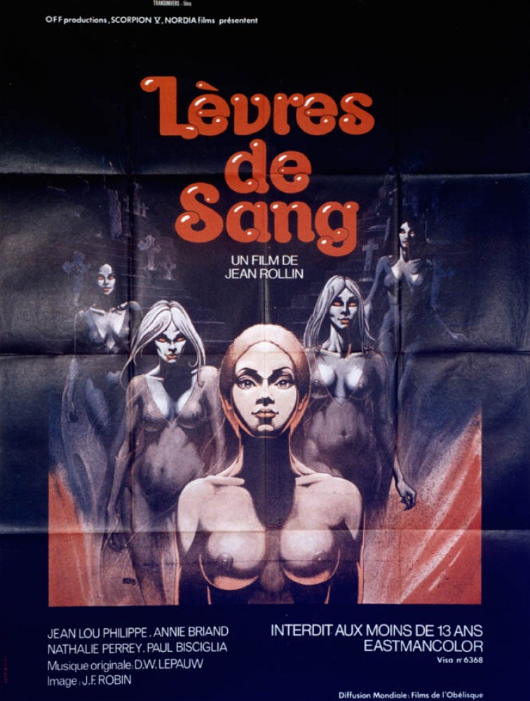 Rodada en sólo 3 semanas, "Labios de Sangre" [Lévres de Sang, 1975], de Jean Rollins, es un ejemplo soberbio de las películas de terror erótico de serie B que se produjeron en las décadas de 1960 y 1970. 