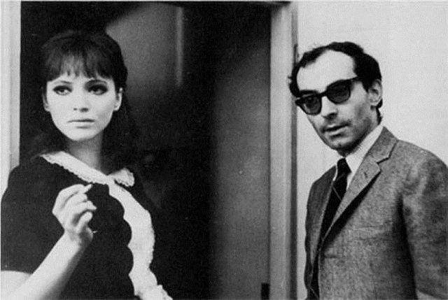 Godard y su musa Anna Karina en el set de rodaje de Alphaville en 1965.