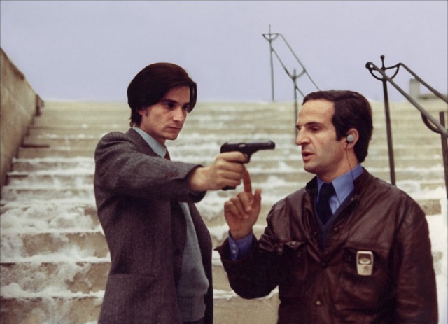 Haciendo de director, Francois Truffaut anima al neurótico actor Jean-Pierre Léaud en la sátira sobre el cine ganadora de un Óscar, "La Noche Americana" [1973]  