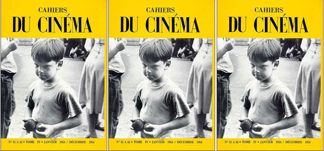 Cubierta de la edición de enero de 1954 de Cahiers du Cinéma, en cuyo interior se encuentra el famoso artículo de Francois Truffaut "Cierta tendencia en el cine francés", que desencadenó la nouvelle vague.
